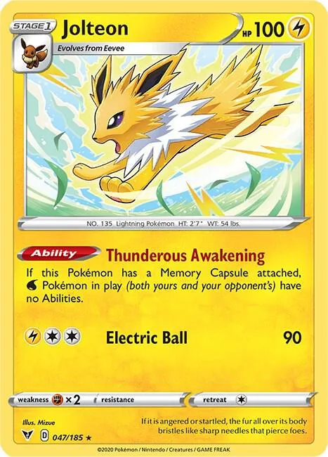 Jolteon card front