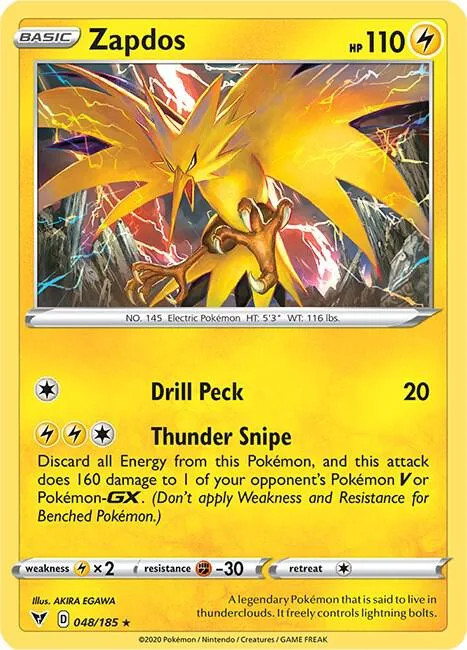 Zapdos card front