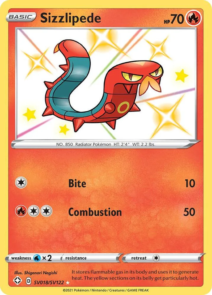 Sizzlipede card front