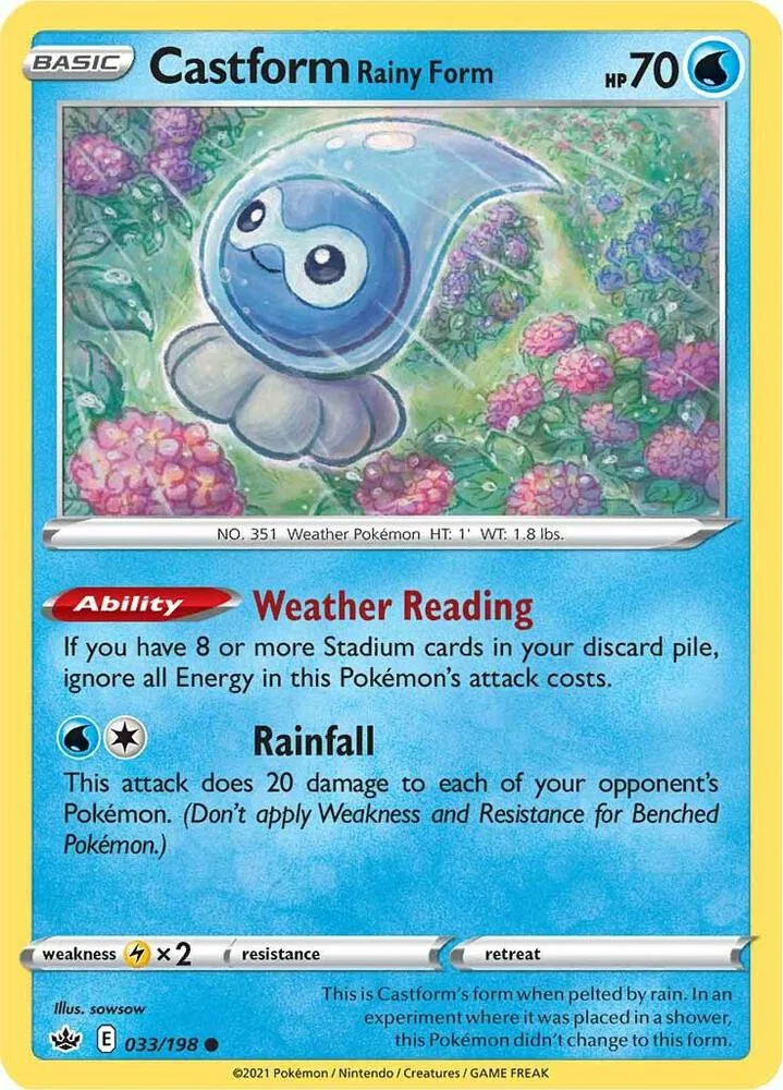 Castform Rainy Form card front