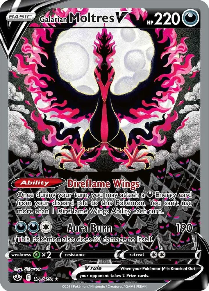 Galarian Moltres V (Alternate Full Art) Holofoil card