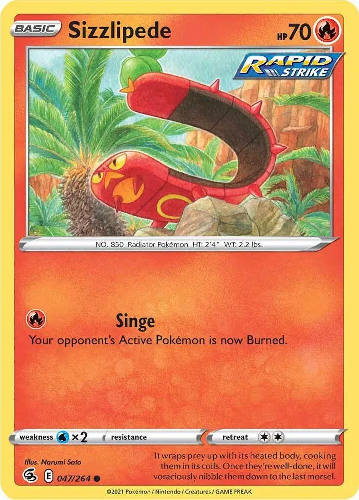 Sizzlipede card front