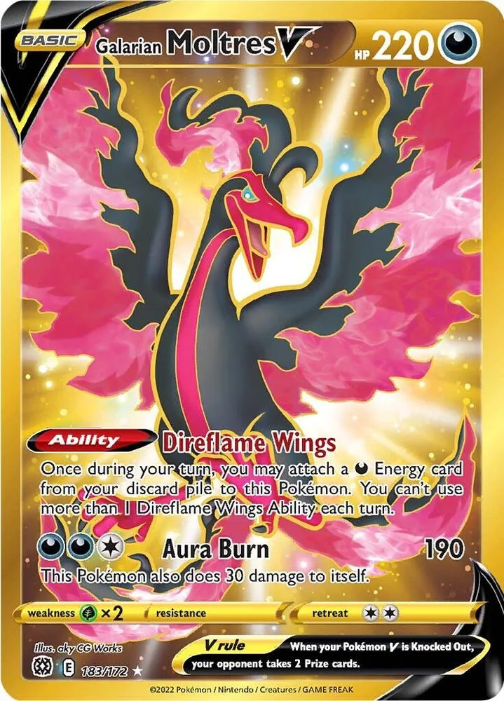Galarian Moltres V (Secret) Holofoil card