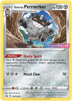 Galarian Perrserker (Prerelease) card front