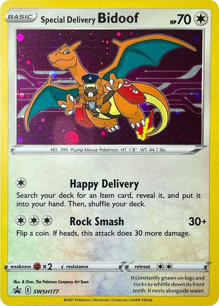 Special Delivery Bidoof Holofoil card