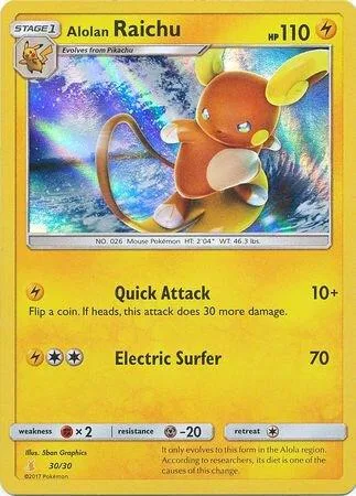 Alolan Raichu (#30 Holofoil) Holofoil card