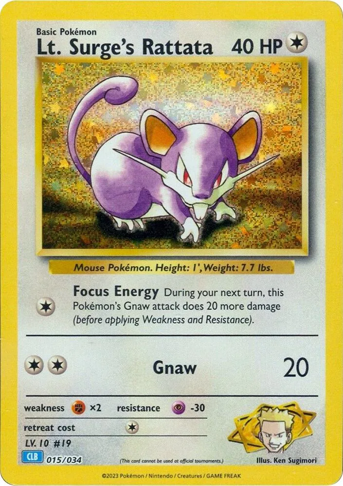 Lt. Surge's Rattata card front