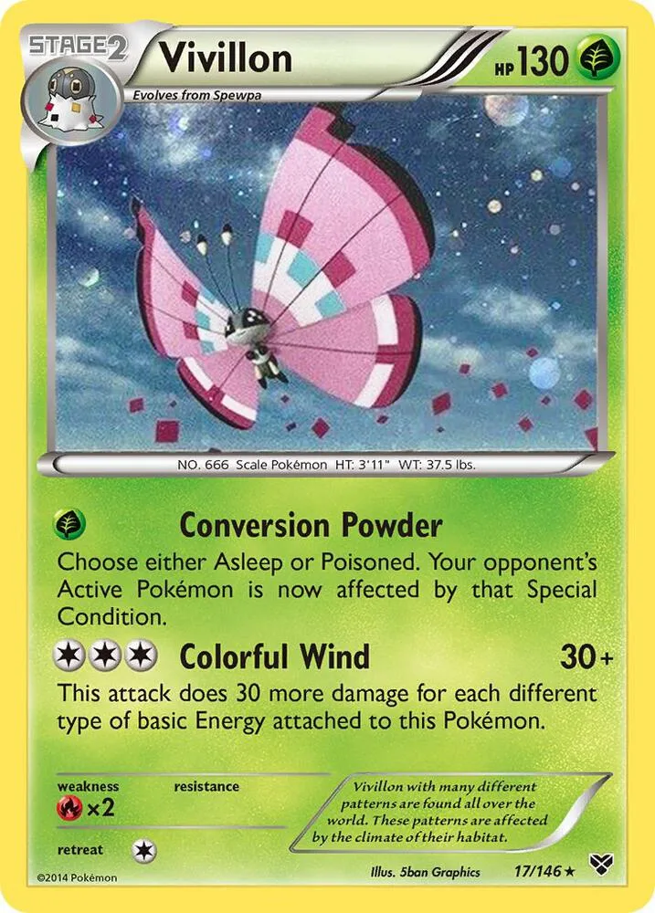 Vivillon (Meadow [Pink]) (Cosmos Holo) thumbnail
