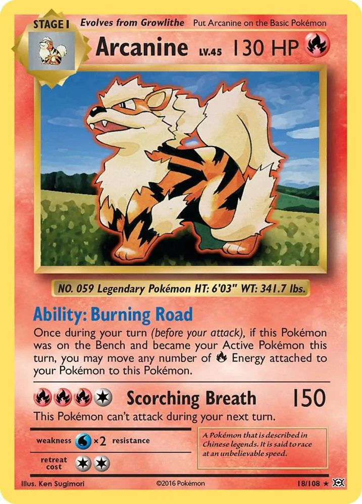 Arcanine card front