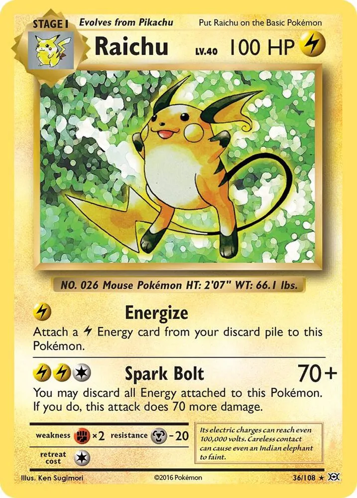 Raichu card front