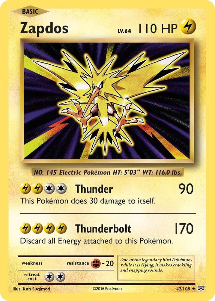 Zapdos card front