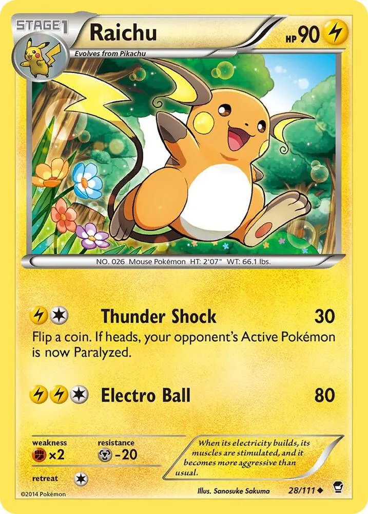 Raichu card front