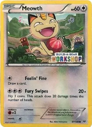 Meowth Build-A-Bear card