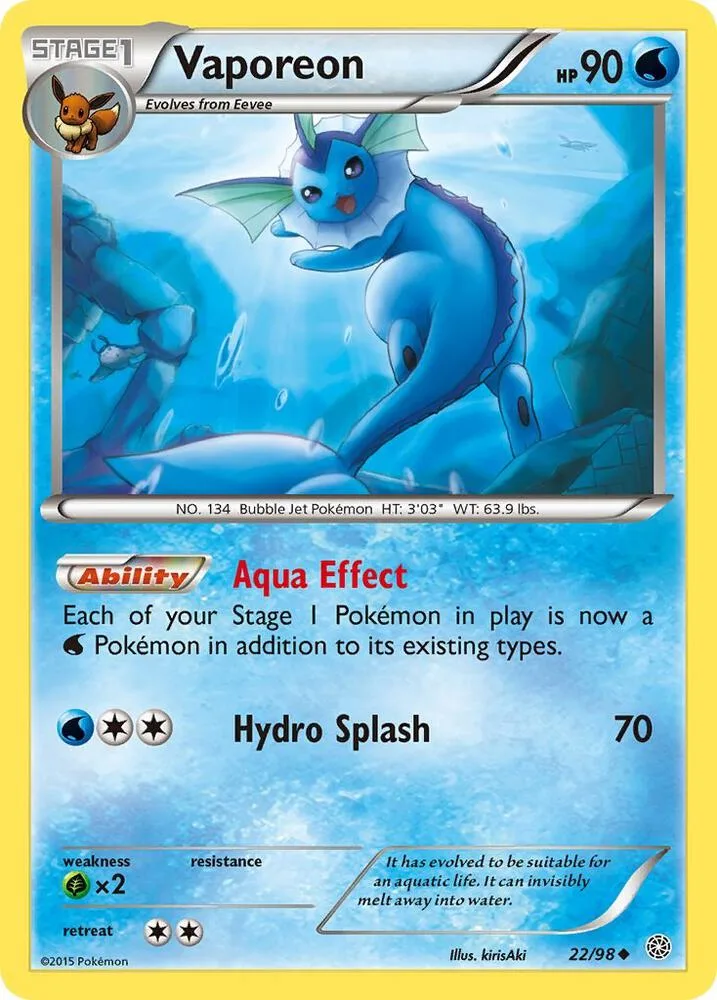 Vaporeon card front