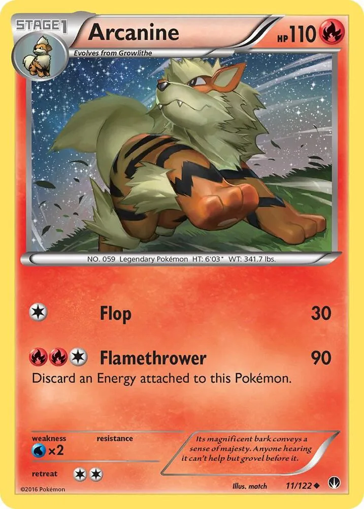 Arcanine card front