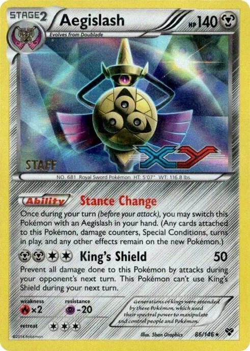 Aegislash (Prerelease) [Staff] card front