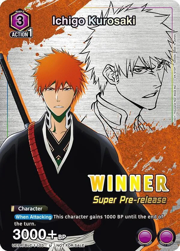 Ichigo Kurosaki (Super Pre-Release Winner) card front