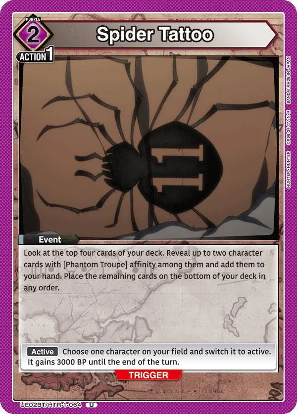 Spider Tattoo card front