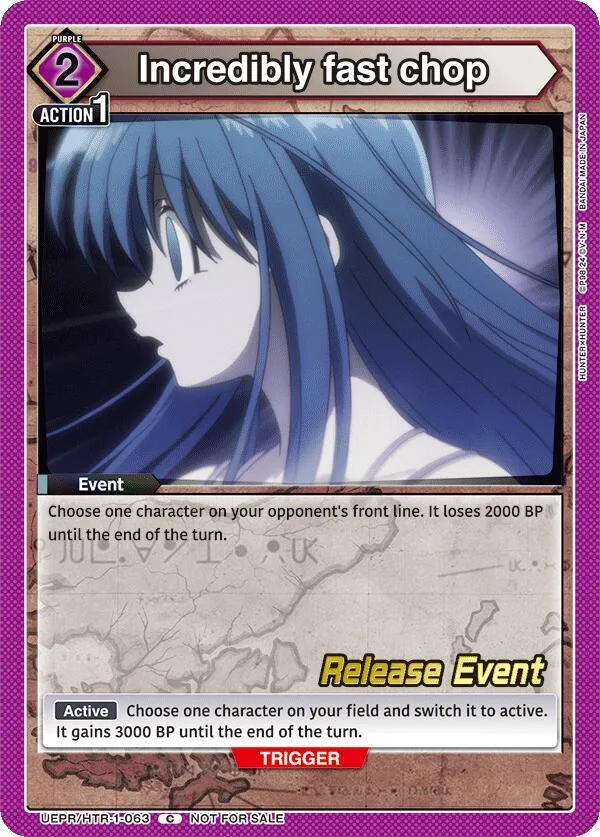 Incredibly fast chop card front