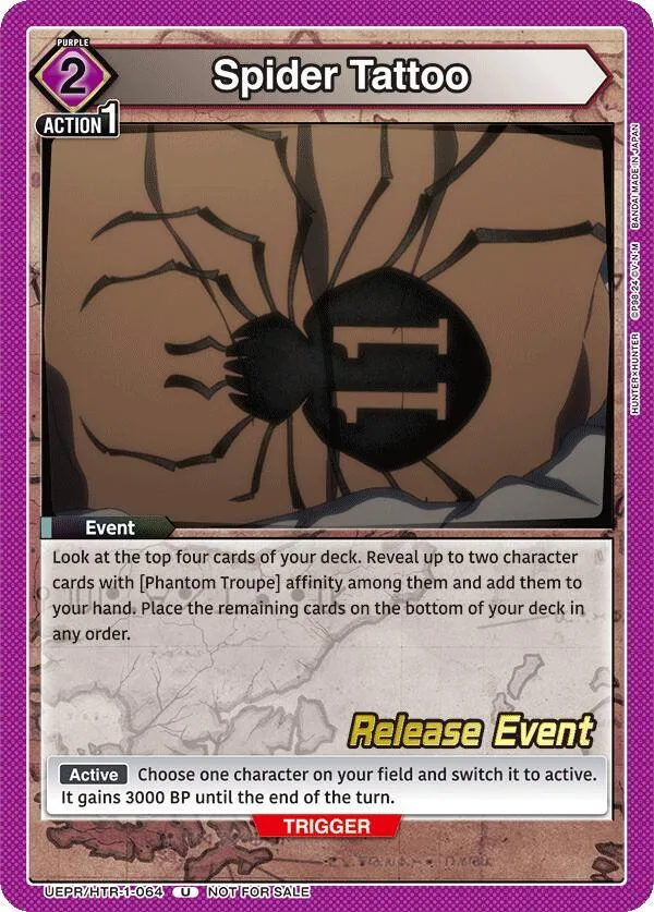 Spider Tattoo card front