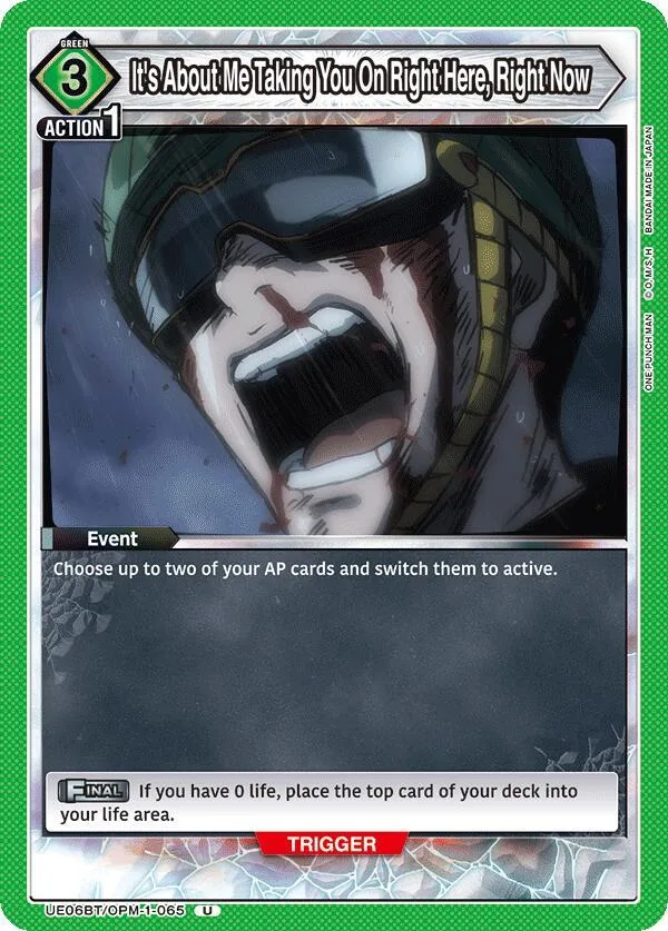 It's About Me Taking You On Right Here, Right Now card front