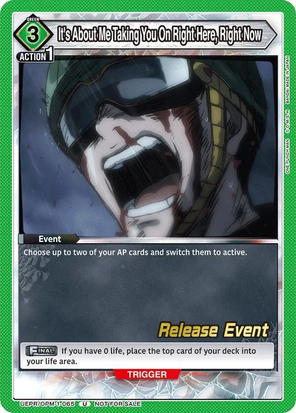 It's About Me Taking You On Right Here, Right Now card front