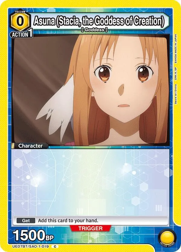 Asuna (Stacia, the Goddess of Creation) (019) (Box Topper Foil) card front