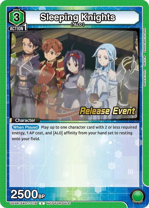 Sleeping Knights card front