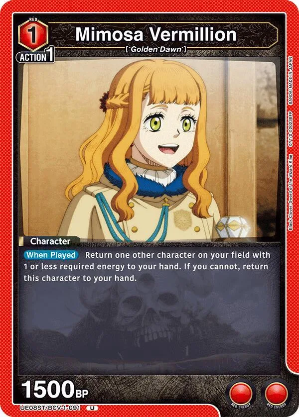 Mimosa Vermillion card front
