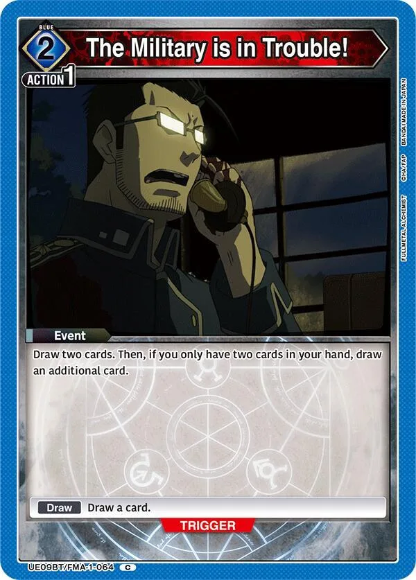 The Military is in Trouble! card front