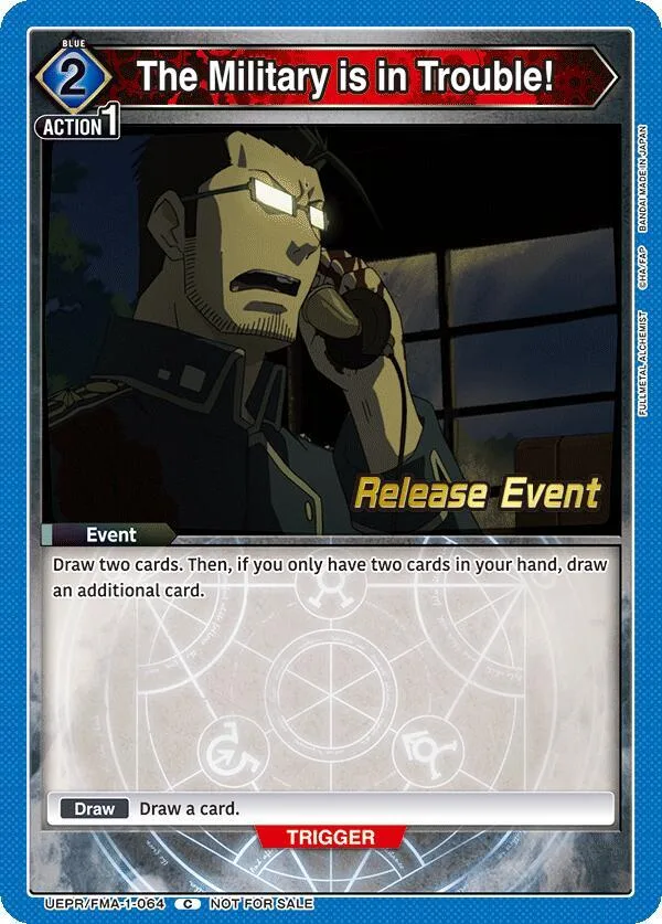 The Military is in Trouble! card front