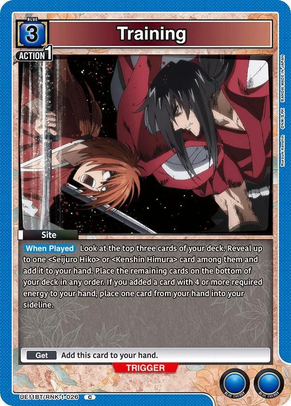Training card front