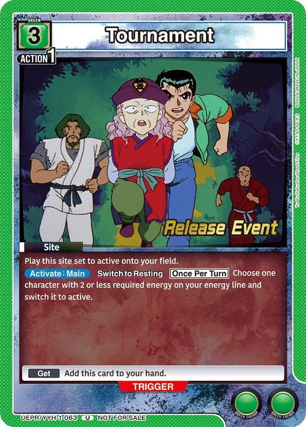 Tournament card front