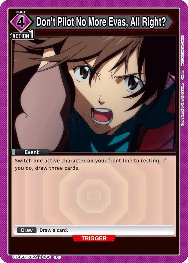 Don't Pilot No More Evas, All Right? card front
