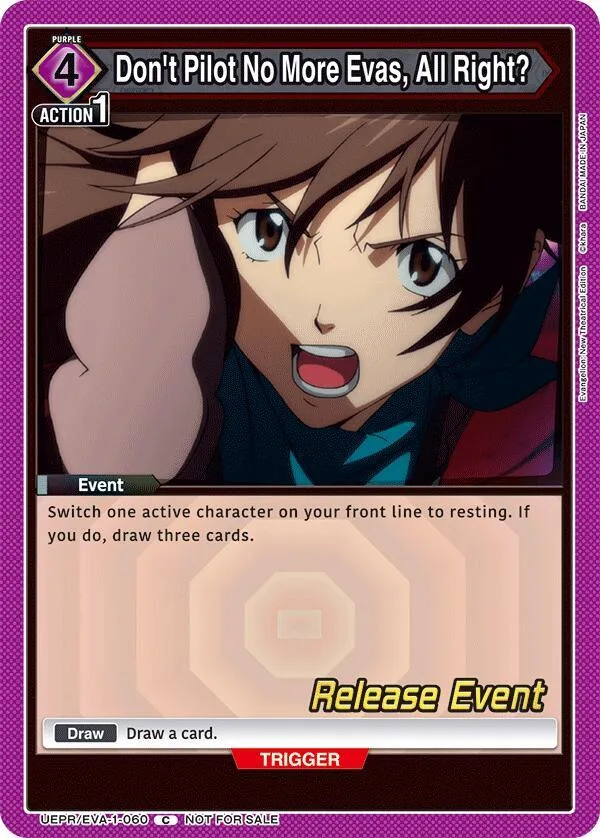Don't Pilot No More Evas, All Right? card front