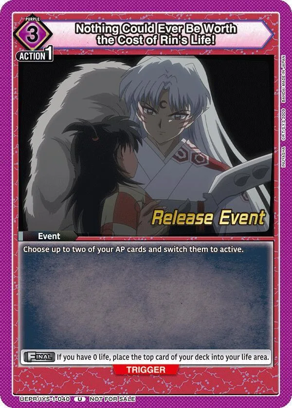 Nothing Could Ever Be Worth the Cost of Rin's Life! card front