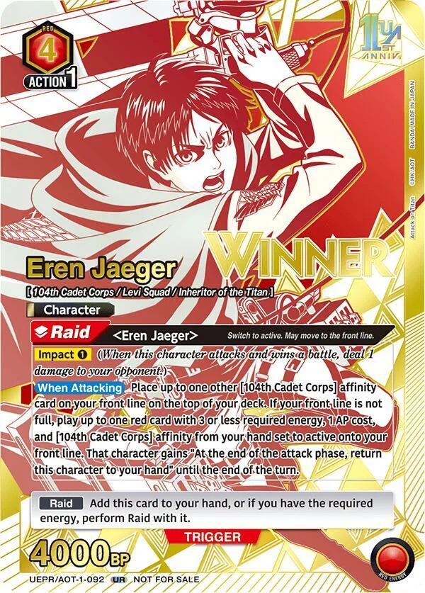 Eren Jaeger (092) (Winner) card front
