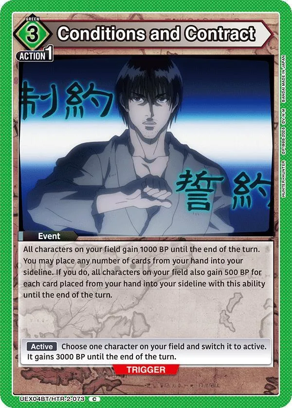 Conditions and Contract card front