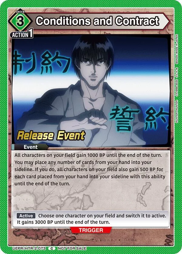 Conditions and Contract card front