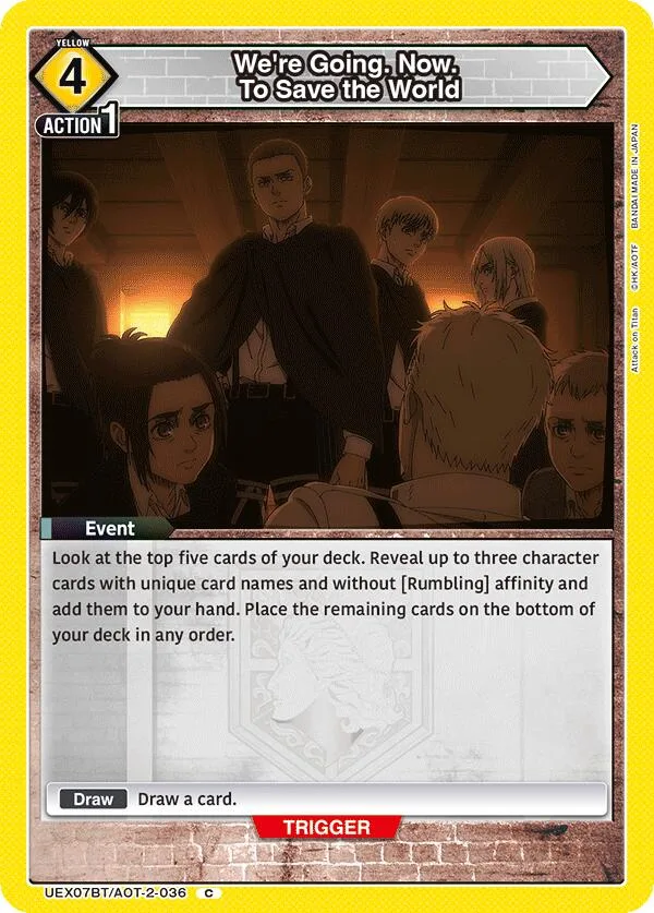 We're Going. Now. To Save the World card front