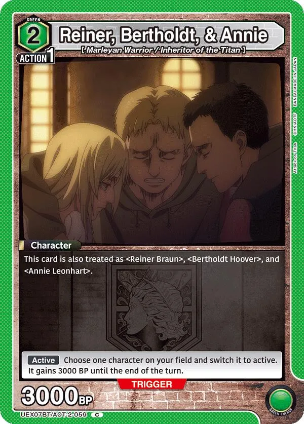 Reiner, Bertholdt, & Annie card front