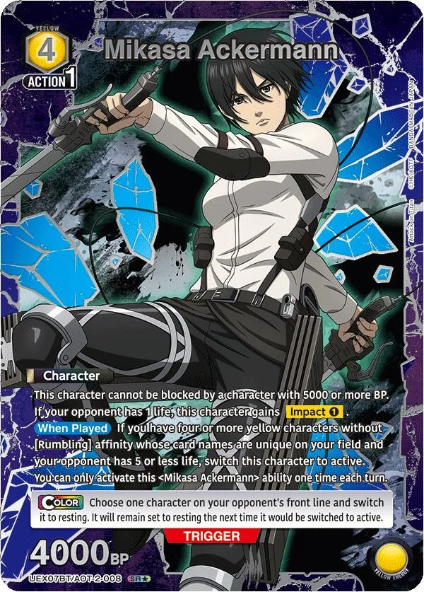 Mikasa Ackermann (008) (Box Topper Silver Foil) card front