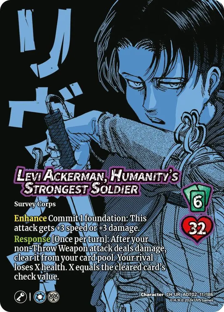 Levi Ackerman, Humanity's Strongest Soldier card front