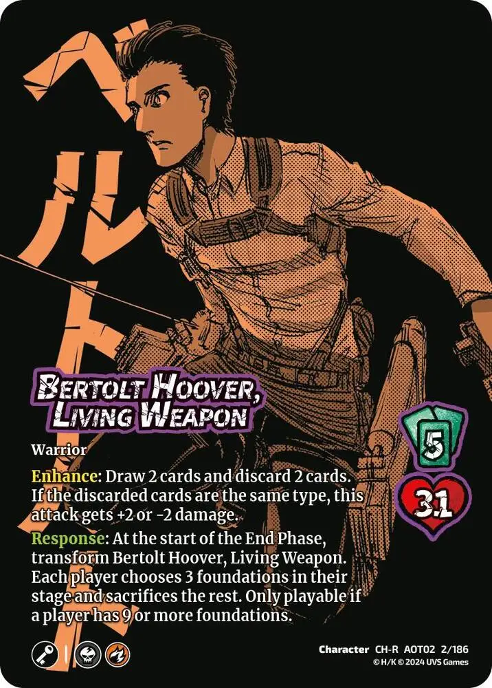Bertolt Hoover, Living Weapon // Bertolt, Colossus Titan Advancing card front