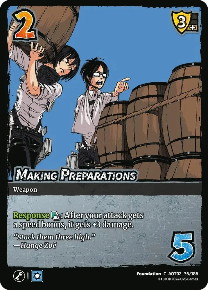 Making Preparations card front