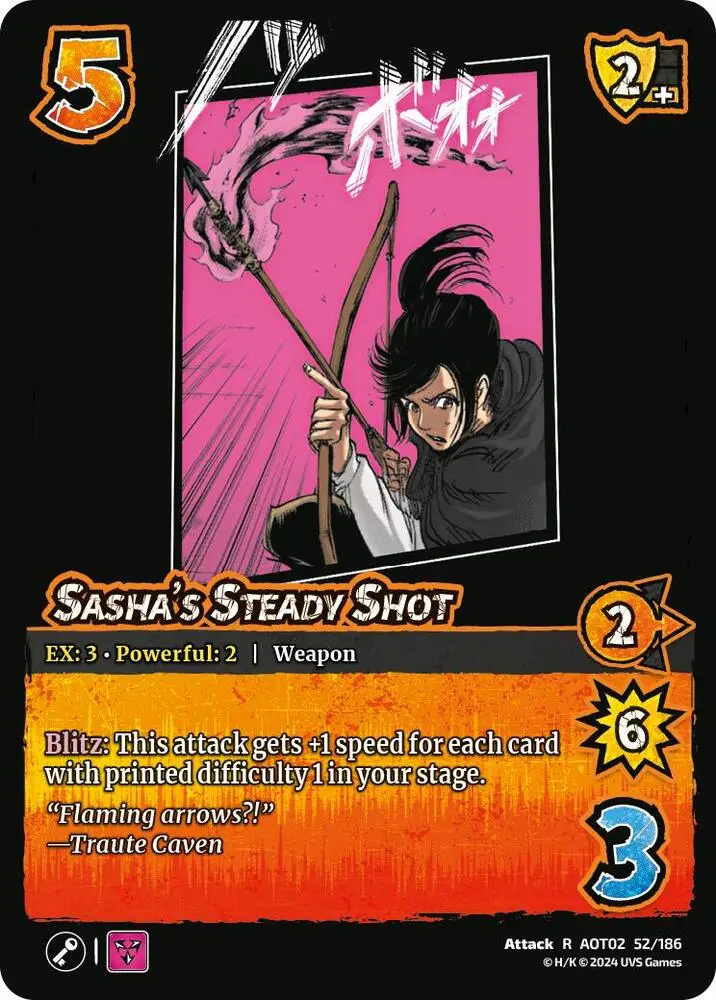 Sasha's Steady Shot card front
