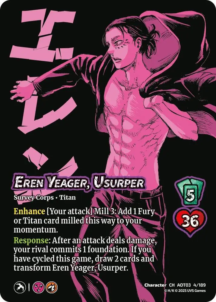 Eren Yeager, Usurper // Attack Titan, Finale card front