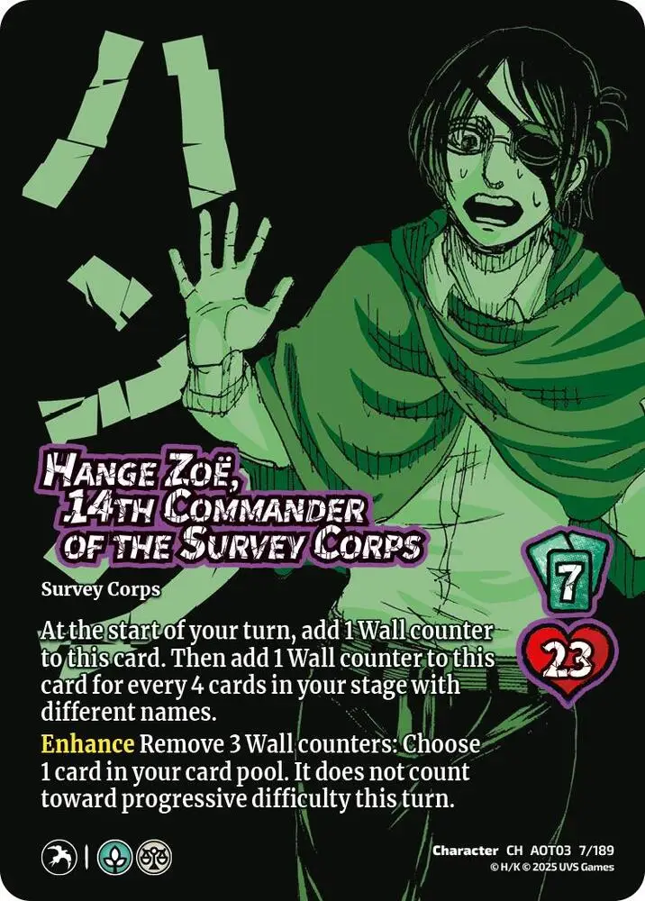 Hange Zoe, 14th Commander of the Survey Corps card front