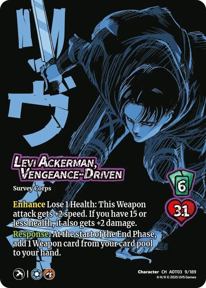 Levi Ackerman, Vengeance-Driven card front