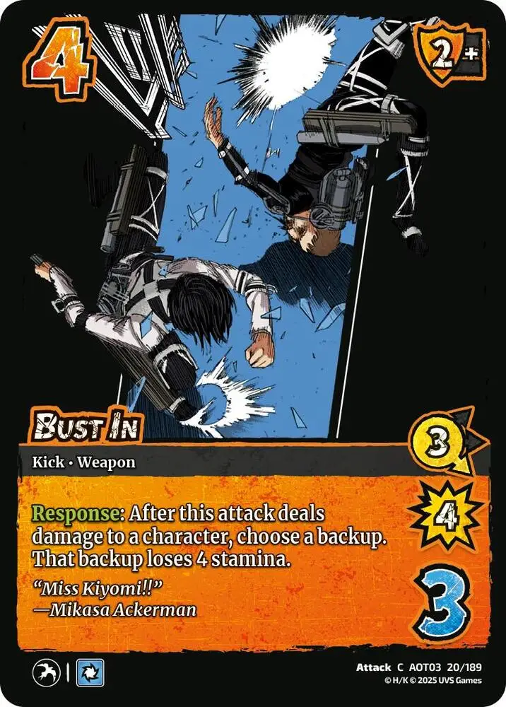 Bust In card front